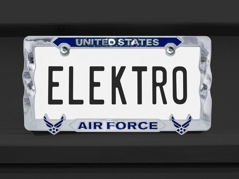 Elektroplate Officially Licensed â€“ United States Air Force Chrome-Plated 3D All-Metal Blue Font License Plate Frame Tag Holder for Cars/SUVs/Trucks Weather-Proof Automotive Accessory - Image 2